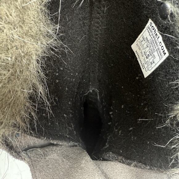 Sorel Joan of Arc Boots Gray Leather Warm Snow Winter Waterproof Women’s Size 9 - Picture 11 of 12